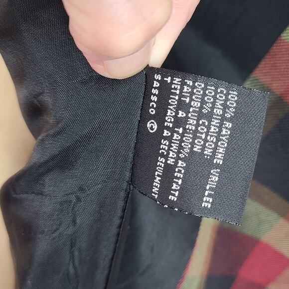 Vintage oversized shoulder pads red green black plaid blazer size 16 - Picture 8 of 9